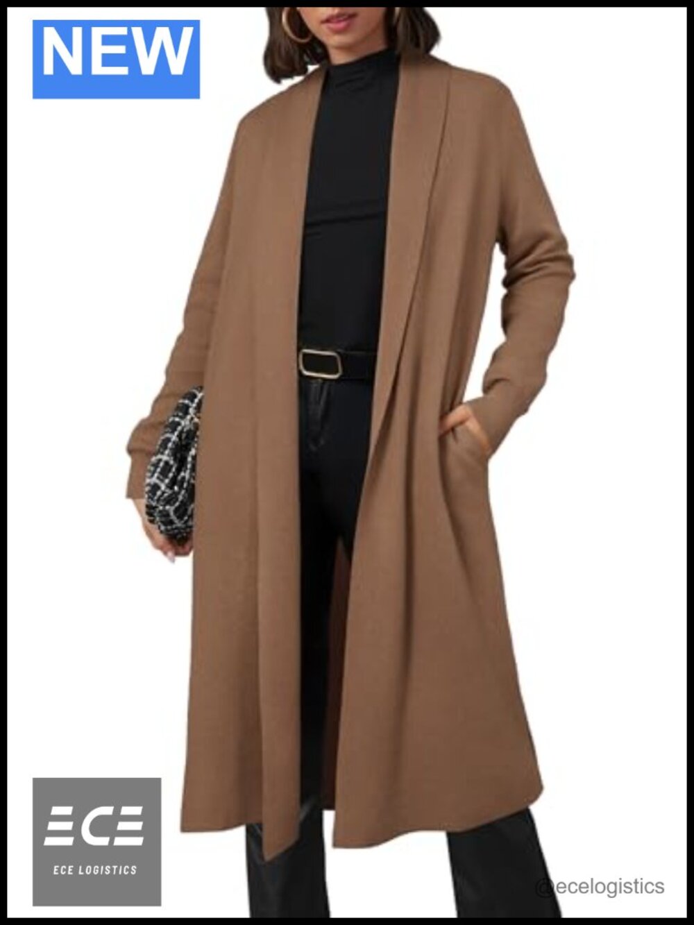 Wool Blend Oversized Maxi Cardigan Open Front Long Knit Sweater